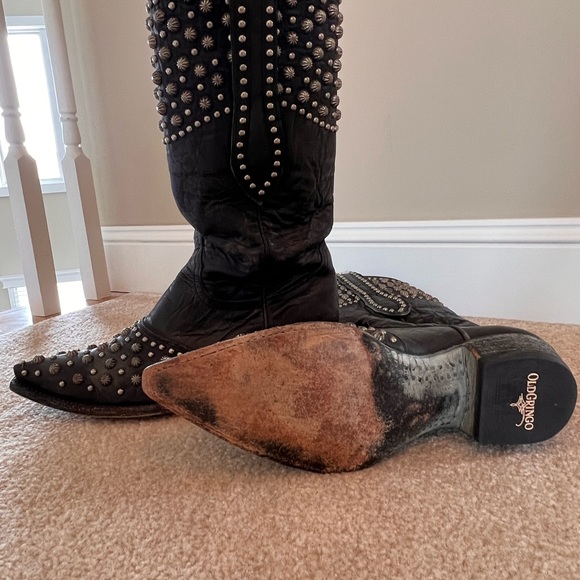 OLD GRINGO BLACK flat studs studded womens cowboy boots size 61/2 Leigh AnneL676 - Picture 5 of 5